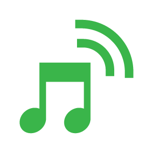 green streaming music icon