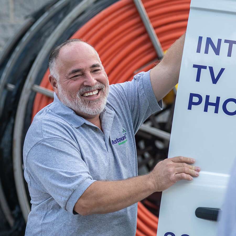 Astound technician working on site