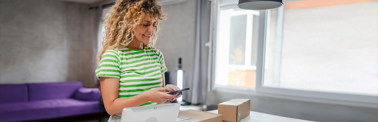 Woman opens Astound self-install kit